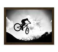 Sport BMX Bike Jump Bicycle Silhouette Offroad Artwork Framed Wall Art Print A4