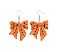 Sport Bow Earrings for Women Baseball Bow Earrings Basketball Football Soccer Tennis Sport Fans Party Game Day Jewelry, L Size, Metal Acrylic, No Gemstone