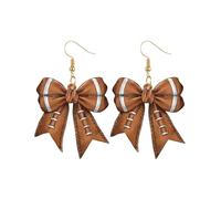 Sport Bow Earrings for Women Baseball Bow Earrings Basketball Football Soccer Tennis Sport Fans Party Game Day Jewelry, L Size, Metal Acrylic, No Gemstone