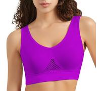Sport Bra for Women UK A Classic Top Made from Extra-Soft Cotton for Breathability and Comfort Women's Plus Size Bras Comfort and Double Support for Large Bust Low Back Soft Bras Purple