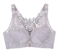 Sport Bra, Women'S Front Side Buckle Lace Edge Without Steel Ring Movement Seamless Gathering Adjustment Yoga Sleep Large Bra