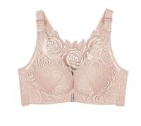 Sport Bra, Women'S Front Side Buckle Lace Edge Without Steel Ring Movement Seamless Gathering Adjustment Yoga Sleep Large Bra