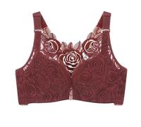 Sport Bra, Women'S Front Side Buckle Lace Edge Without Steel Ring Movement Seamless Gathering Adjustment Yoga Sleep Large Bra