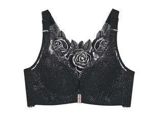 Sport Bra, Women'S Front Side Buckle Lace Edge Without Steel Ring Movement Seamless Gathering Adjustment Yoga Sleep Large Bra