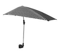 Sport-Brella Versa-Brella Adjustable Umbrella, Adjustable clamp, 360 Degree 4-Way Swivel & UPF 50+ Lining, Lightweight & Easy Set Up, Regular, Black/White