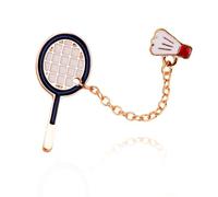 Sport Brooch Pin for Table Tennis Badminton Player Gifts for Granddaughter Grandson Birthday Gifts for Sports Lovers, S, Metal, no gemstone