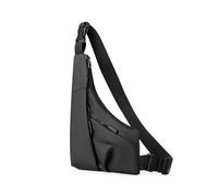 Sport Chest Bag Underarm Wrap Chest Bag Street-Style Nylon Waist Bag Solid Color Waterproof Crossbody Bag Outdoor(Black)