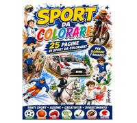 Sport da Colorare: 25 Pagine di Sport da Colorare per Bambini e Ragazzi: Libro da colorare con calcio, rally, motocross, karate, boxe e tanti altri sport