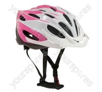 Sport Direct Comp Team Junior Pink & White Cycle Helmet 52-56cm