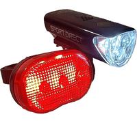 Sport Direct Super Bright LEDs 50 Lumens Battery Front/Rear Bike Light Set