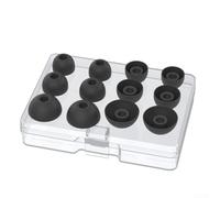 Sport Ear Tips for Powerbeats Pro Sweatproof Secure Hold(Black 2*SML) | Noise isolation hole, immersive sound, blocks ambient noise, secure fit, white silicone material