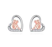 Sport Earrings Sterling Silver Heart Stud Earrings | Sport Jewellery Anniversary Mother's Day Christmas Birthday Gifts for Women Wife Nana Mama Daughter
