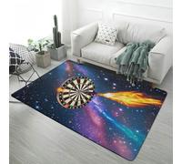 Sport Football Basketball Area Rug Flannel Non-Slip, Boy Teen Room Decoration Bedside Runner Floor Mat, Starry Sky Baseball Volleyball 3D Carpet for Living Room, Kids Playroom, 80x160 cm, Color 6