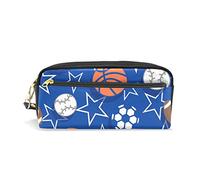 Sport Football Soccer Basketball Baseball Pencil Cases Large Capacity Zipper PU Leather Pencil Pouch Bag Multifunctional Stationery Cosmetic Makeup Bags