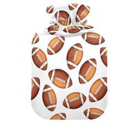 Sport Football White Hot Water Bottle with Cover for Pain Relief Water Heating Pad for Neck, 1L