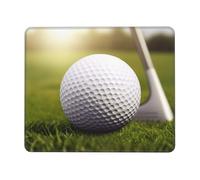 Sport Golf Ball Mouse Pad with Stitched Edge, Personalized Premium-Textured Computer Mouse Mat with Non-Slip Rubber Base, Waterproof Gaming Mousepad for Laptop, Office Home 7.9 x 9.5 in