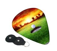 Sport Golf Ball Sunset Tree Guitar Picks, 6 Pack Includes Thin(.46mm), Medium(.71mm) & Heavy Gauges(.96mm) Suitable For Guitar, Ukulele, Etc.