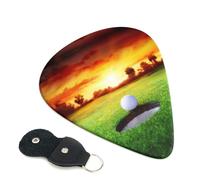 Sport Golf Ball Sunset Tree Guitar Picks, 6 Pcs Guitar Plectrums double-sided printing, suitable for acoustic, electric and bass guitars, including 0.46 mm 0.71 mm 0.96 mm