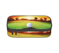 Sport Golf Ball Sunset Tree Print Pencil Bag Pen Case, Large Capacity Stationery Pouch Pencil Holder Desk Organizer for School Office Supplies