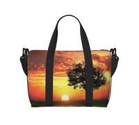 Sport Golf Ball Sunset Tree Print Travel Duffel Bag, Lightweight Water-Resistant Weekender Spacious Gym & Travel Bag for Men, Women & Teens