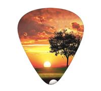Sport Golf Ball Sunset Tree Printed Guitar Picks 12-Piece Set - Comfortable, Versatile Plectrum for All Guitar Styles & Players