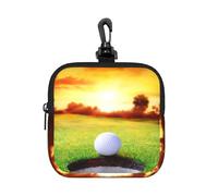 Sport Golf Ball Sunset Tree, Square Zipper Storage Bag, Neoprene Coin Purse, Small Wallets, Change Pouch, Change Purse