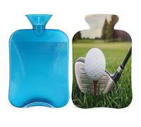 Sport Golf Hot Water Bottle with Cover, Golf Club and Ball 2L Hot Water Bag for Pain Relief, Neck and Shoulder, Hand Feet Warmer