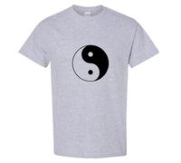 (Sport Grey, 5XL) Ying Yang Tao Unique Spiritual Chinese Philosophy Symbol Men T Shirt Tee Top