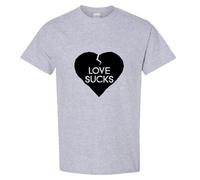 (Sport Grey, XL) Love Sucks Broken Heart Lover Funny Joke Novelty Men T Shirt Tee Top