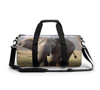 Sport Gym Bag for Women Men,Big Ears Elephant Cylindrical Travel Duffel Bag with Adjustable Straps for Travel, Sports, Workout