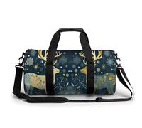 Sport Gym Bag for Women Men,Two Deer Looking at Each Other Cylindrical Travel Duffel Bag with Adjustable Straps for Travel, Sports, Workout
