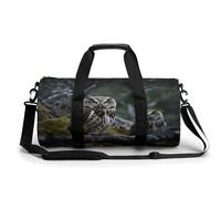 Sport Gym Bag for Women Men,Wild Owl Birds Cylindrical Travel Duffel Bag with Adjustable Straps for Travel, Sports, Workout