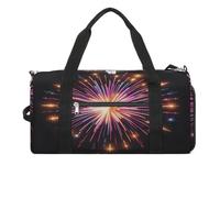 Sport Gym Bag for Women Men with Shoes Compartment and Wet Pocket,Explosion Fireworks 3D Travel Duffel Bag for Travel, Sports, Fitness, Workout