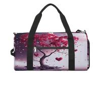 Sport Gym Bag for Women Men with Shoes Compartment and Wet Pocket,Romantic Hearts Leaves Tree Travel Duffel Bag for Travel, Sports, Fitness, Workout