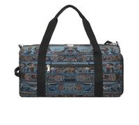 Sport Gym Bag for Women Men with Shoes Compartment and Wet Pocket,Turquoise New Life Print Travel Duffel Bag for Travel, Sports, Fitness, Workout