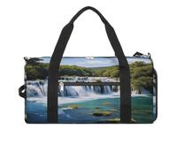 Sport Gym Bag for Women Men with Shoes Compartment and Wet Pocket,Waterfalls on Krka River Travel Duffel Bag for Travel, Sports, Fitness, Workout