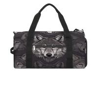 Sport Gym Bag for Women Men with Shoes Compartment and Wet Pocket,Wolf Head Pattern Travel Duffel Bag for Travel, Sports, Fitness, Workout