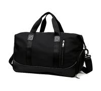 Sport Gym Bag Mens Womens Black Travel Bag with Shoes Compartment, Waterproof Sport Duffel Bag Holdall Bag Hand Luggage Bag, Portable Foldable Weekend Bag Cabin Bag for Outdoor Yoga Training Vacation