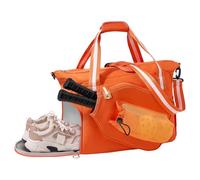 Sport Gym Duffel Bag for Men 40L Travel Duffel Bags with Shoulder Strap Bag Large Capacity Durable Lightweight Bag with Shoes Compartment (Mirror Orange, 35L)