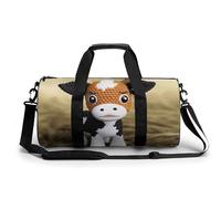 Sport Gym Duffle Travel Bag for Women Men Overnight Weekender Bag with Shoe Compartment,Wet Pocket Cute Little Cow Calf Pattern, style, 17.7in/9in/9in