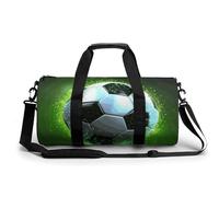 Sport Gym Duffle Travel Bag for Women Men Overnight Weekender Bag with Shoe Compartment,Wet Pocket Cool Soccer Ball, style, 17.7in/9in/9in