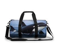 Sport Gym Duffle Travel Bag for Women Men Overnight Weekender Bag with Shoe Compartment,Wet Pocket Killer Whale, style, 17.7in/9in/9in