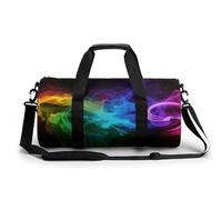 Sport Gym Duffle Travel Bag for Women Men Overnight Weekender Bag with Shoe Compartment,Wet Pocket Rainbow Smoke, style, 17.7in/9in/9in