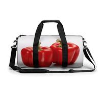 Sport Gym Duffle Travel Bag for Women Men Overnight Weekender Bag with Shoe Compartment,Wet Pocket Two Red Bell Peppers