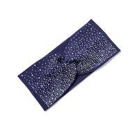 Sport Hairband Head Band Women Solid Color Cross Luminous Headbands Party Rhinestone Makeup Braid Elastic Grace Hair Acsessories(FF285-1 blue)