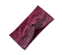 Sport Hairband Head Band Women Solid Color Cross Luminous Headbands Party Rhinestone Makeup Braid Elastic Grace Hair Acsessories(Ff285-3 dark red)