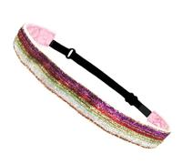 Sport Hairband Sparkly Glitter Elastic Headbands Non-Slip Thin Stretch Sports-Headband Stretchy Hair Accessories Yoga Sport Head Wrap(12)