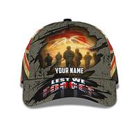 Sport Hat Veteran England Flag Customized Text Hat Lest We Forget Cap Hip Hop Cap Distressed Solid Hats Retro Cap for Adult, Boys, Men