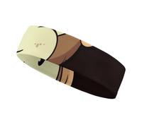 Sport Headband for Women Men Moisture Wicking Sweatband Cartoon Monkey Holding Fruit Head Band Athletic Sweat Band for Sports Unisex Elastic Hairband for Running Basketball, white