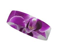 Sport Headband for Women Men Moisture Wicking Sweatband Purple Butterfly Orchid Head Band Athletic Sweat Band for Sports Unisex Elastic Hairband for Running Basketball, white